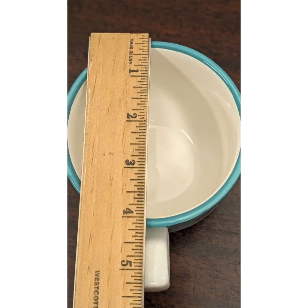 Pioneer Woman Flea Market Turquoise & Yellow Floral Footed Mug 15oz Coffee Cup - Picture 5 of 6